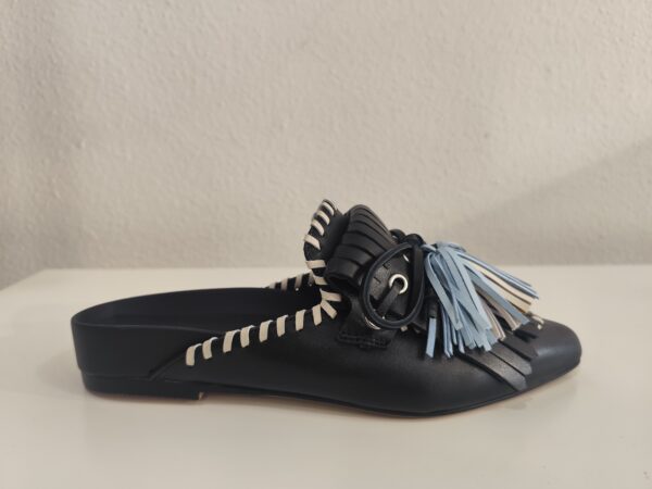 Mule negro flecos azules Bruno Premi