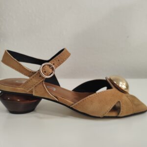 Sandalia tacon serraje camel Dibia