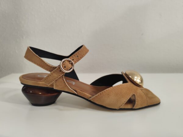 Sandalia tacon serraje camel Dibia