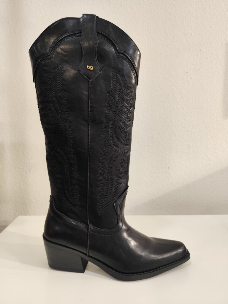 Bota cowboy piel negra Blogger